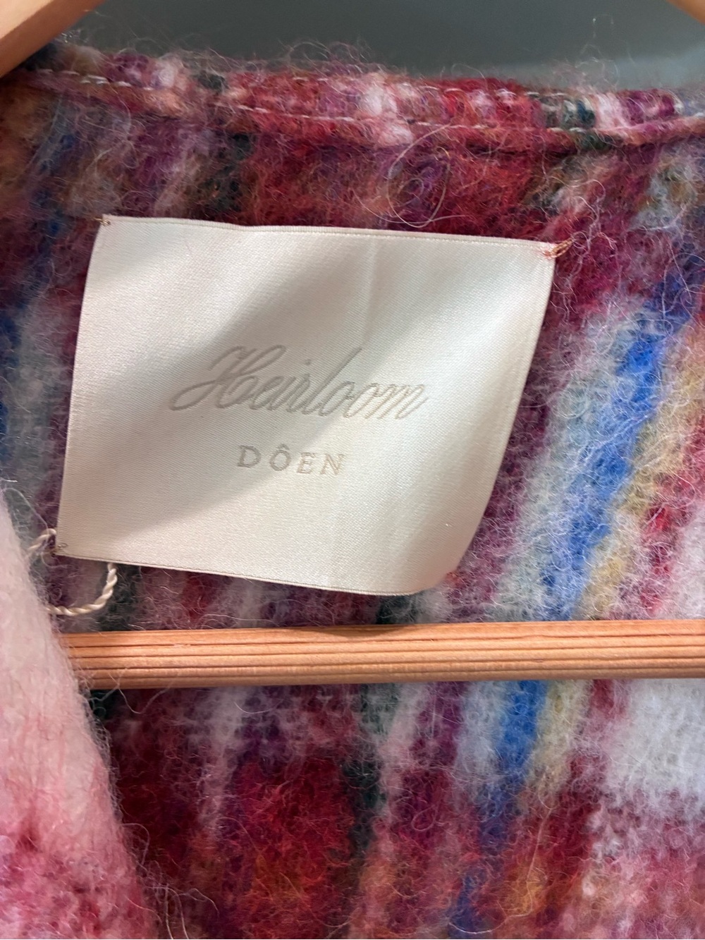 Doen Red & Cream Plaid Fringe Wrap - Picture 2 of 4